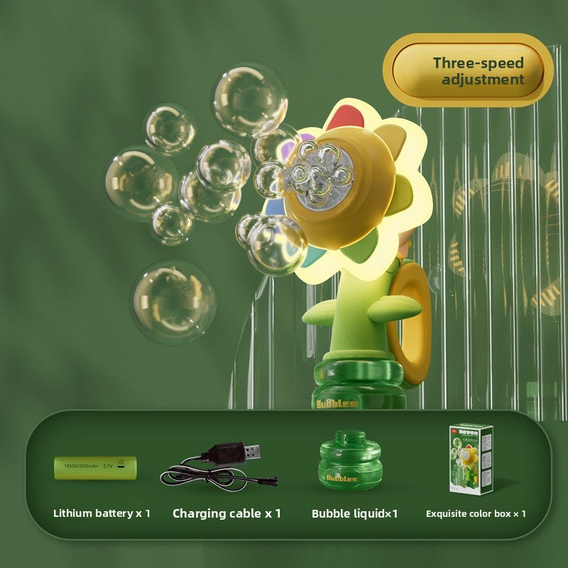 Remote Sunflower Bubble Machine – Automatic Fun for Cars & Parties